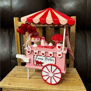 Pink and Red Valentines sweet treats Cart with Heart Details